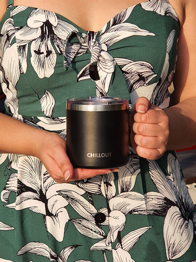 CHILLOUT LIFE Stainless Steel 16 oz Vacuum Insulated Coffee Mug with Handle and Lid, Large Thermal Camping Coffee Mugs with Sliding Lid for Men & Women - Keeps your Beverages Hot/Cold, 2 Pack - Image 5